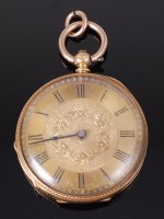 Lot 1228 - An 18ct gold cased ladies pocket watch by J W...