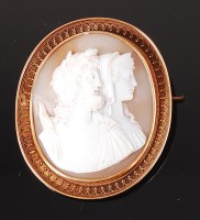 Lot 1234 - A 19th century continental carved shell cameo...