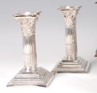 Lot 1094 - A pair of late Victorian silver Corinthian...