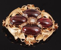 Lot 1250 - A Victorian yellow metal, garnet and diamond...