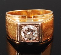 Lot 1141 - A gents 18ct gold and platinum diamond...