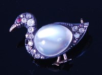 Lot 1152 - A Victorian 14ct moonstone and diamond set...