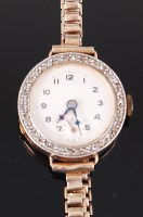 Lot 1270 - A ladies 18ct gold diamond set cocktail watch,...