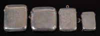 Lot 1303 - A late Victorian silver vesta, of rectangular...