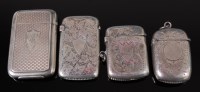 Lot 1308 - A late Victorian silver vesta, of rectangular...