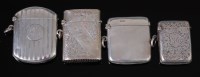 Lot 1310 - A George V silver vesta, of rectangular form,...