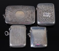 Lot 1313 - A George V silver vesta, of rectangular form,...