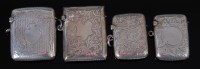 Lot 1314 - A George V silver vesta, of rectangular form,...