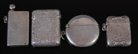 Lot 1316 - An Edwardian silver vesta, of plain circular...