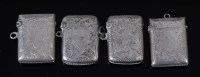 Lot 1319 - A late Victorian silver vesta, of rectangular...