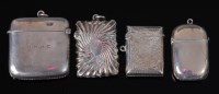 Lot 1320 - A late Victorian silver vesta, of shaped...