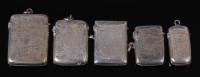 Lot 1321 - A late Victorian silver vesta, of rectangular...