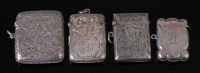 Lot 1322 - A late Victorian silver vesta, of rectangular...