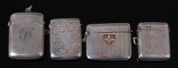 Lot 1326 - An Edwardian silver vesta, of rectangular form,...