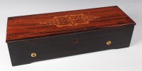 Lot 1363 - A late 19th century Swiss rosewood music box...