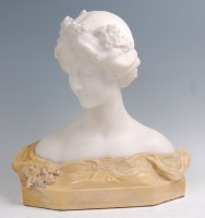 Lot 1366 - A good Circa 1900 Italian carved white marble...