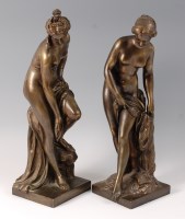 Lot 1369 - A pair of Art Union style bronze figures of...