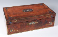 Lot 1374 - A Victorian rosewood and brass bound fitted...