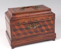 Lot 1331 - A George III walnut and marquetry inlaid tea...