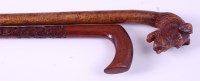 Lot 1382 - A late 19th century sycamore(?) walking cane,...