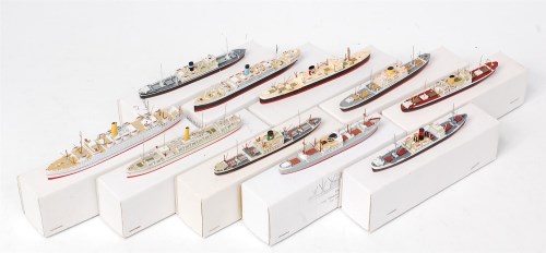Lot 1245 - Len Jordan Resin 1/1200th scale model ship...