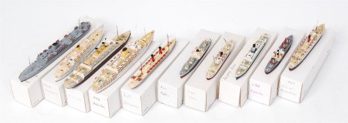 Lot 1246 - Len Jordan Resin 1/1200th scale model ship...