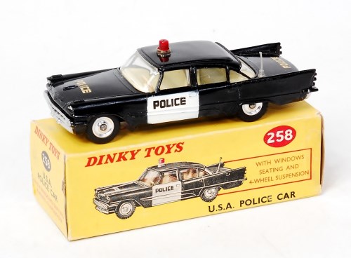 Lot 1924 - Dinky Toys, 258, USA Police Car, black body...