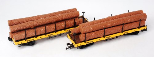 Lot 517 - 2 LGB log carrying cars Baltimore and Ohio RR...