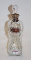 Lot 2 - A Victorian glass decanter, of hourglass form,...