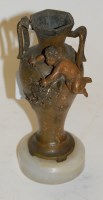 Lot 29 - An early 20th century bronzed vase, surmounted...