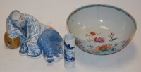Lot 34 - A Chinese export stoneware blue and white vase,...