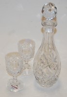 Lot 41 - A cut glass decanter and stopper; together...