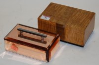 Lot 51 - An Art Deco walnut table cigarette box of...