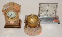 Lot 57 - An Art Deco chrome cased mantel clock, having...