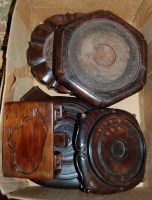 Lot 85 - A box of assorted Chinese "rosewood" and...