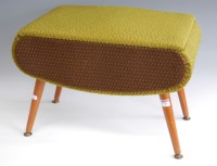 Lot 90 - A 1960s work box, upholstered in green fabric,...