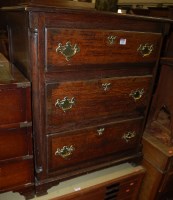 Lot 1256 - An antique oak and mahogany crossbanded chest...