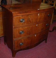 Lot 1262 - A mid-19th century mahogany bowfront chest of...