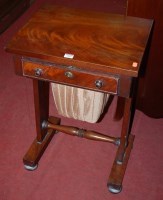 Lot 1265 - A George IV mahogany single drawer sewing...