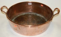 Lot 112 - A 19th century copper twin handled preserve pan