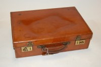 Lot 130 - An early 20th century brown leather briefcase...
