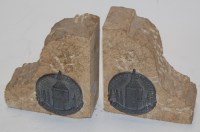 Lot 145 - A pair of bookends made from the stone of the...