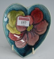 Lot 157 - A modern Moorcroft heart shaped trinket dish,...