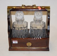 Lot 164 - A modern mahogany and brass bound two bottle...