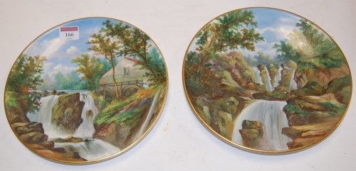 Lot 166 - A pair of Victorian hand painted cabinet...