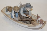 Lot 167 - A Lladro porcelain figure group Fishing with...