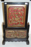 Lot 170 - An early 20th century Chinese ebonised red...