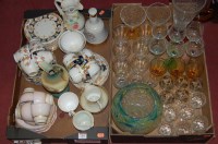 Lot 203 - Two boxes of miscellaneous china and glassware...