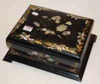 Lot 115 - A Victorian papier mache and mother of pearl...