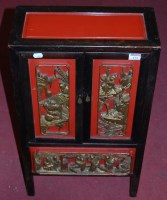 Lot 171 - An early 20th century Chinese red lacquered...
